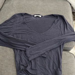 Macy blue v neck super soft top